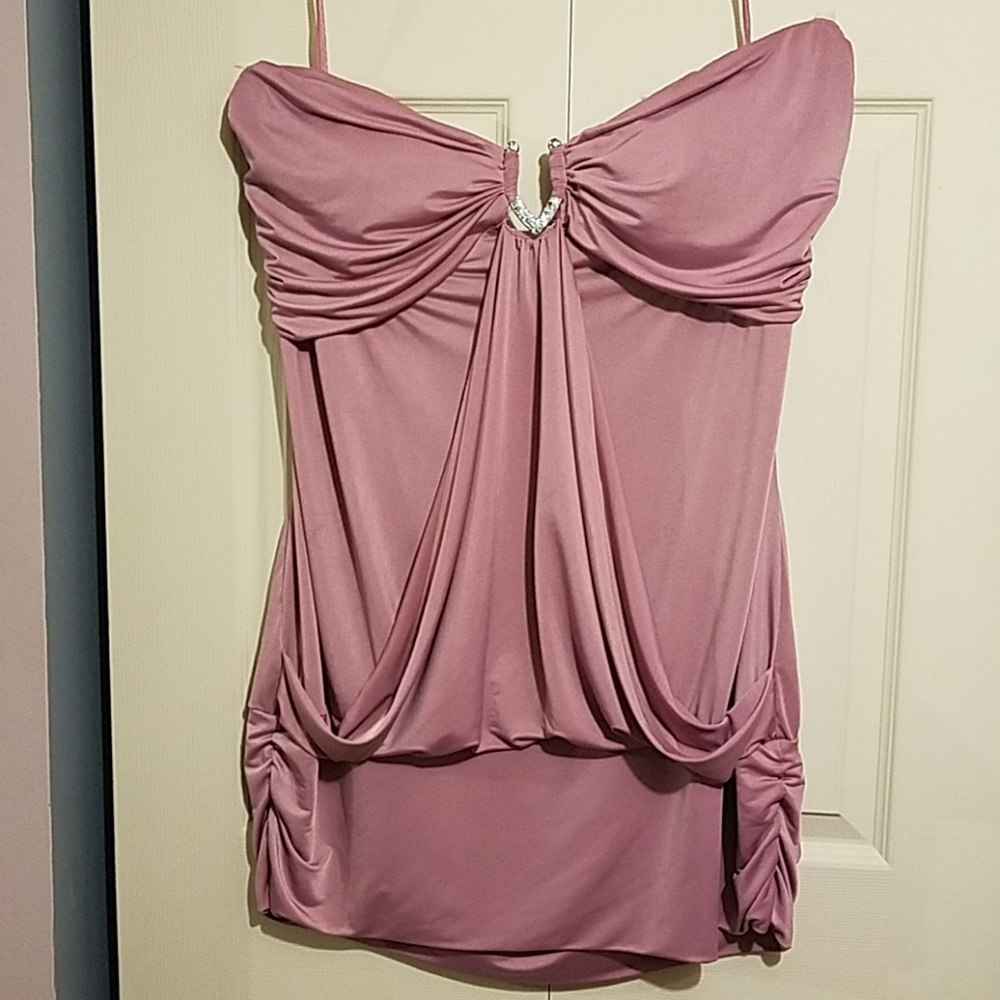 Torrid Pink/Lavender Strapless Satin used Top 3XL